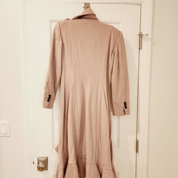 Tom Ford for Yves Saint Laurent Dusty Rose Wool Ruffle Hot Pink Lined Coat Dress - Picture 4 of 6